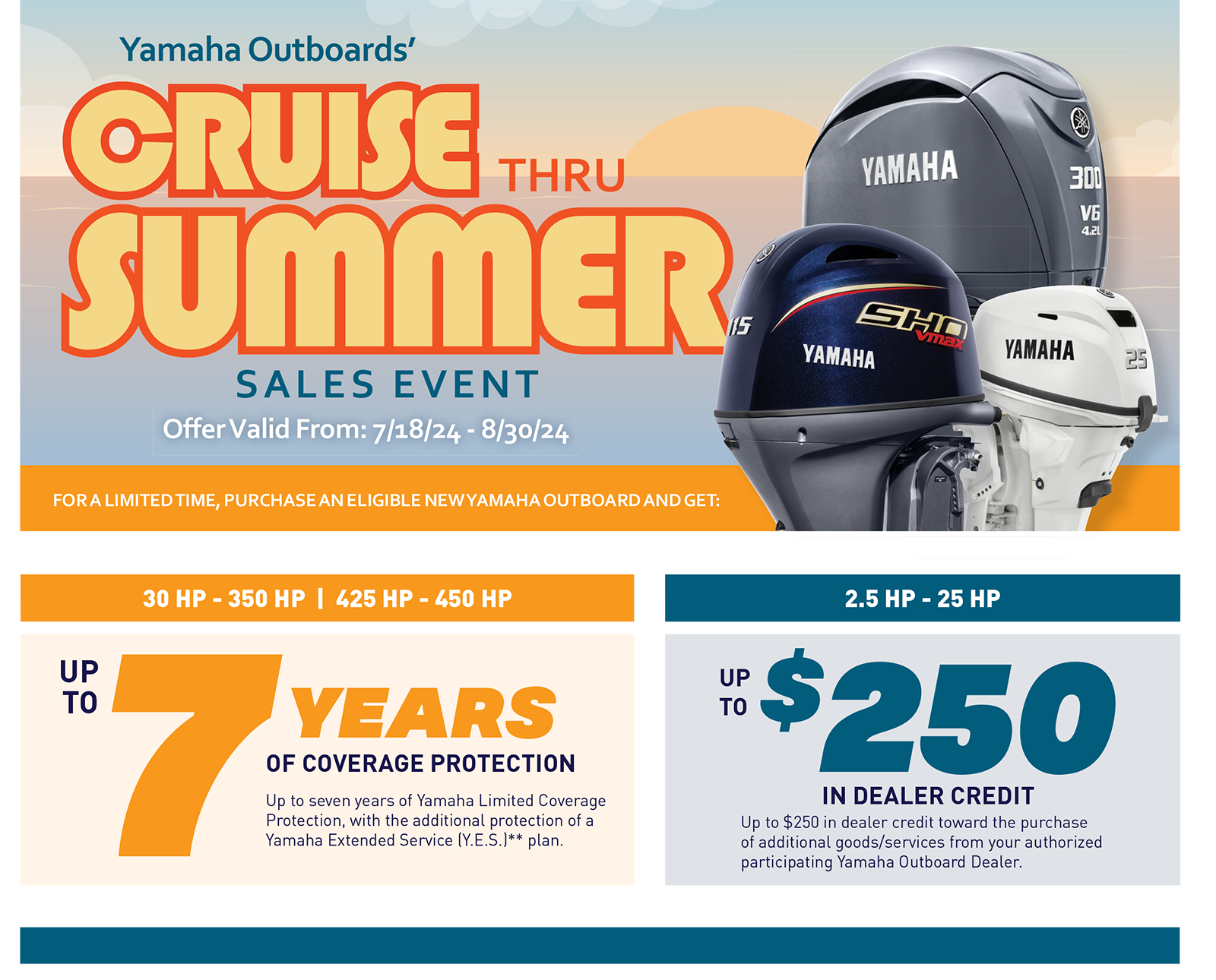 yamaha summer sale 2024 | Custom Marine | Boats for Sale | Boat Dealer | Boat Service