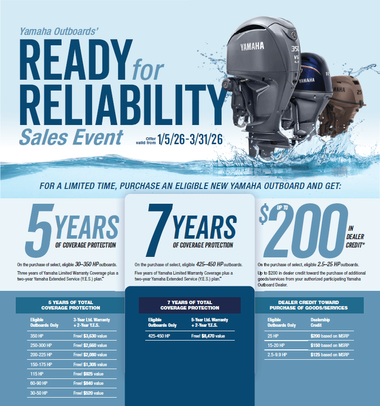 Home 3 Yamaha Outboards Ready for Reliability Sales Event